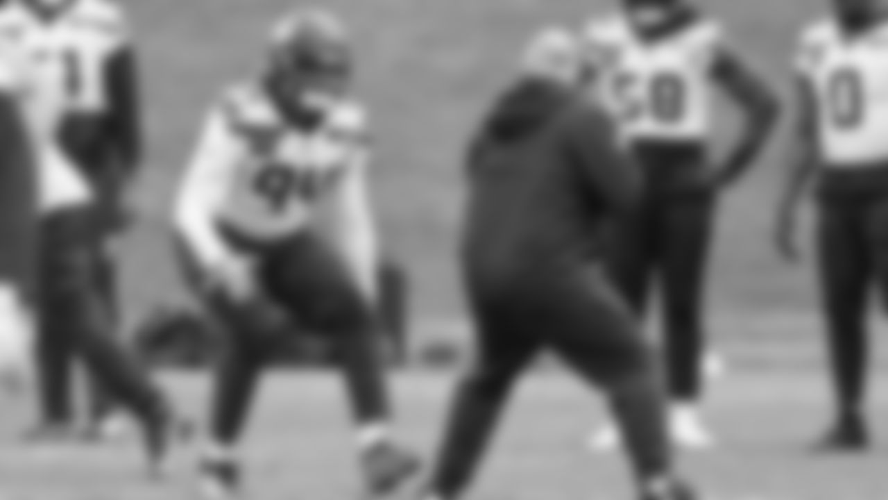 Seahawks defensive end Mike Morris (94) practiced on Thursday, January 29, 2026 at the Virginia Mason Athletic Center.