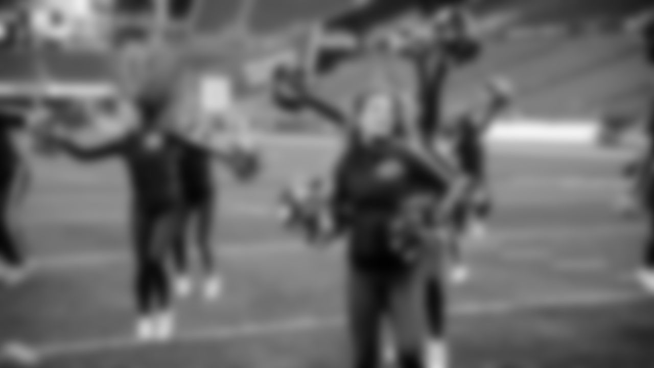 A backstage look of the dancers preparing for the Week 10 matchup against the Cardinals on November 9, 2025