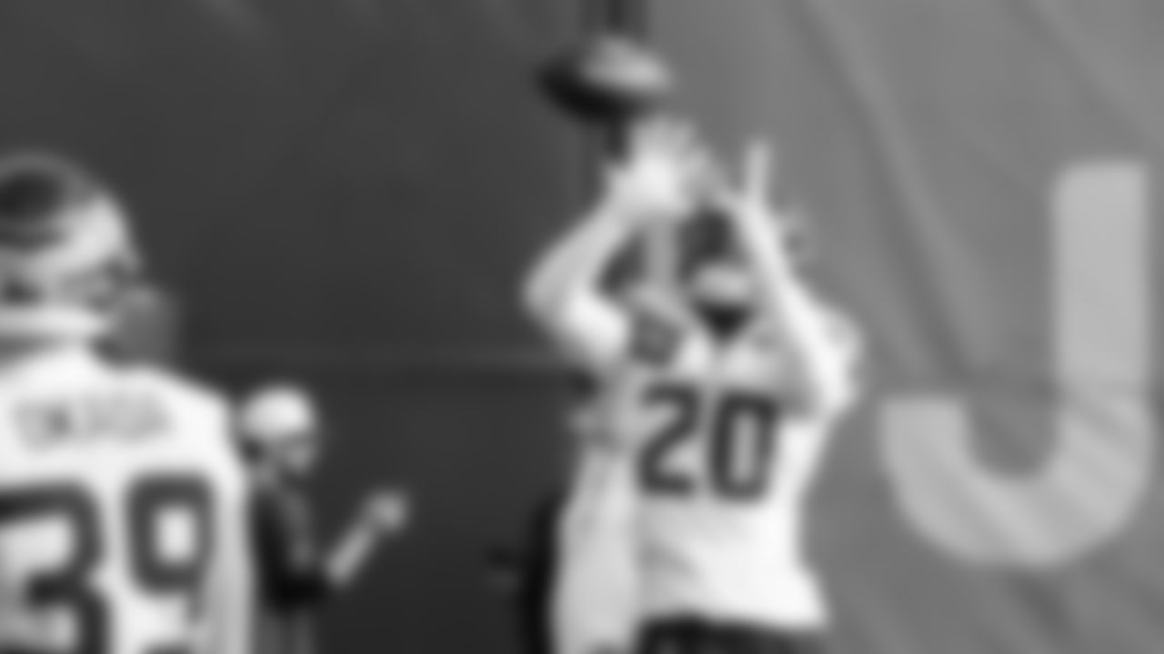 Seahawks safety Julian Love (20) practiced on February 5, 2026 in San Jose, California.