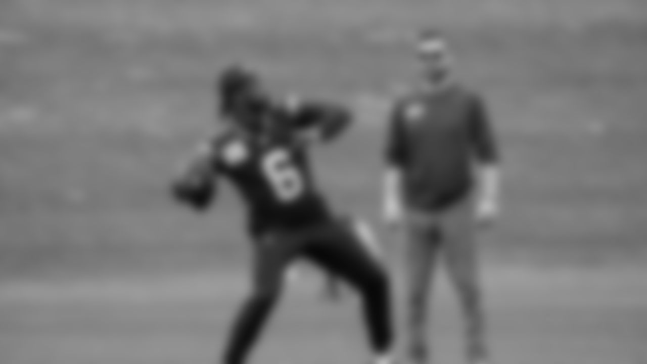 Seahawks quarterback Jalen Milroe (6) participated in the Seahawks 2025 offseason workout program.
