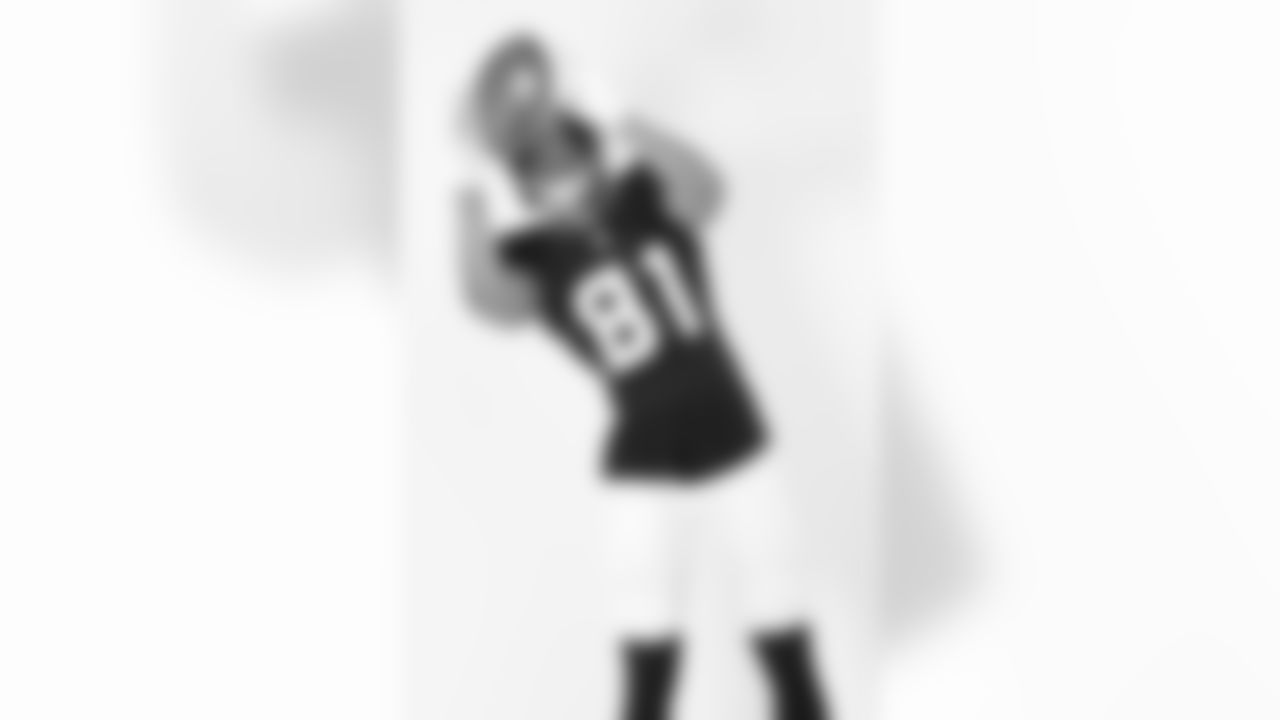 Houston Texans wide receiver Jayden Higgins (81) poses for a portrait during the NFLPA Rookie Premiere on Saturday, May 17, 2025 in Thousand Oaks, Calif. (Ben Liebenberg/NFL)