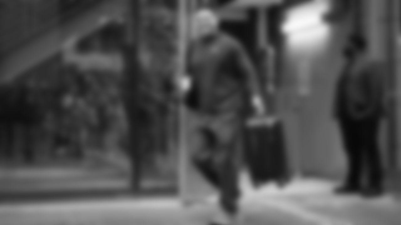 Seahawks head coach Mike Macdonald departed the team hotel for the Week 17 matchup vs. Panthers on December 28, 2025.