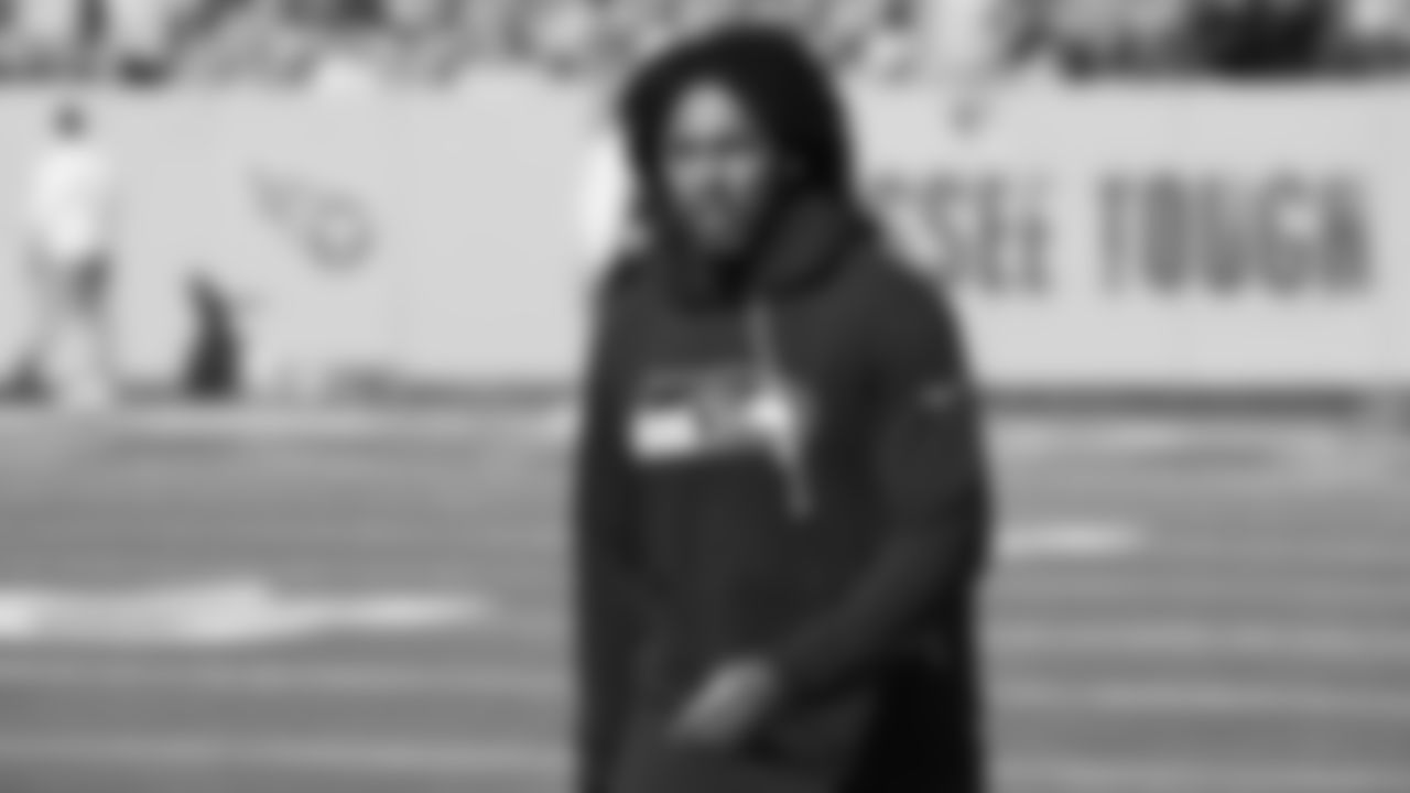 Seahawks safety D'Anthony Bell (23) hit the field at Nissan Stadium for the Week 12 matchup vs. the Titans in Nashville, Tennessee.