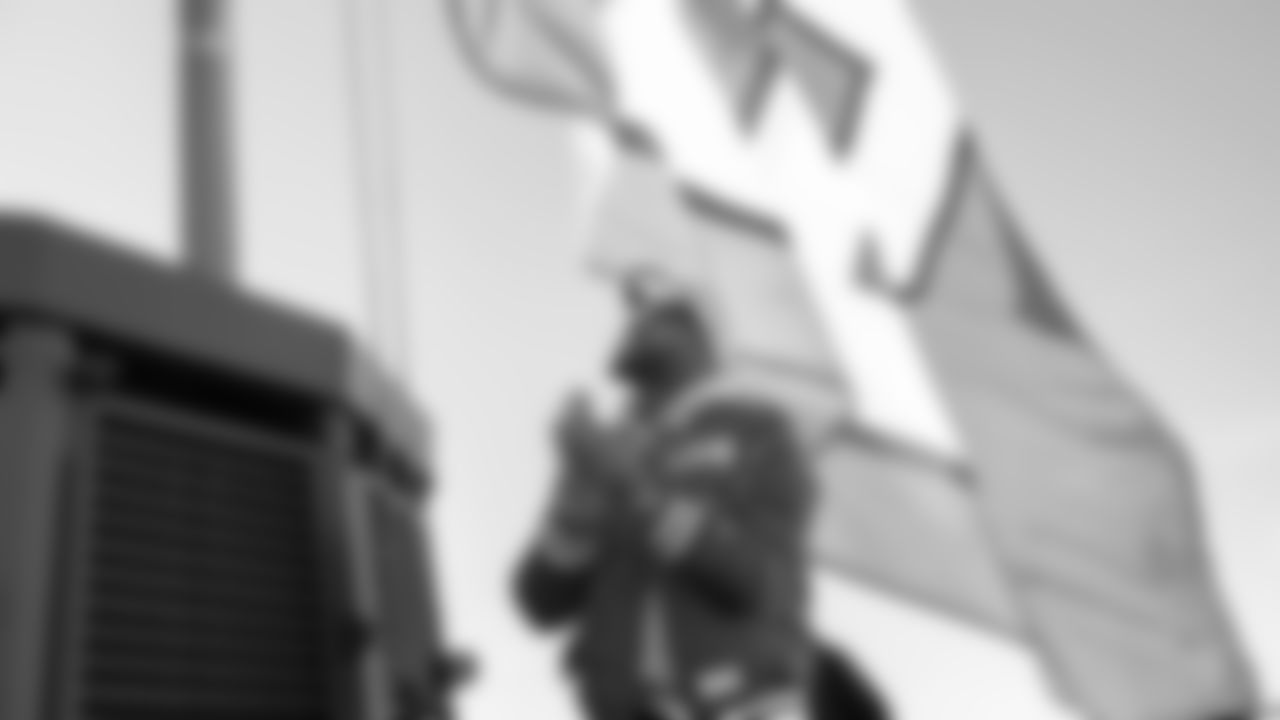 Seahawks Legend Cliff Avril raised the 12 Flag at the top of the Space Needle on Friday, January 23, 2026.