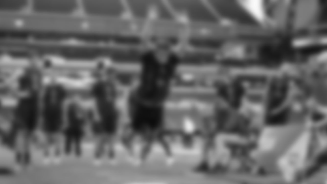 Southern California quarterback Sam Darnold participates in the broad jump during the 2018 NFL Scouting Combine on Saturday, March 3, 2018 in Indianapolis. (Ben Liebenberg via AP)