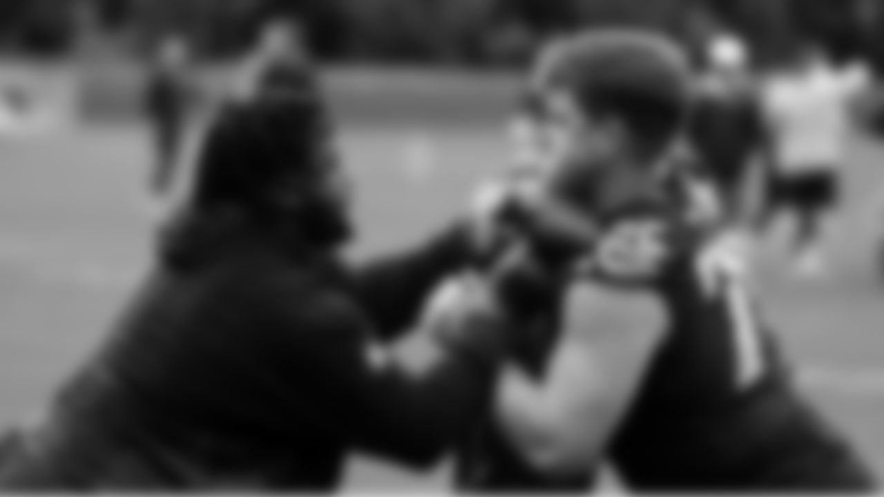 Seahawks guard Grey Zabel (76) participated in a workout on May 14, 2025 at the Virginia Mason Athletic Center.