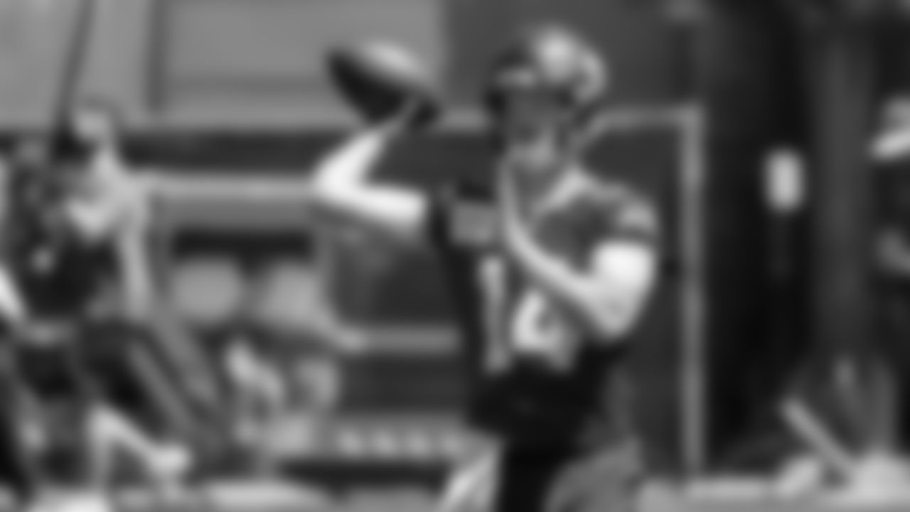 Seahawks quarterback Sam Darnold (14) participated in a workout on day one of OTAs on Tuesday, May 27, 2025 at the Virginia Mason Athletic Center.