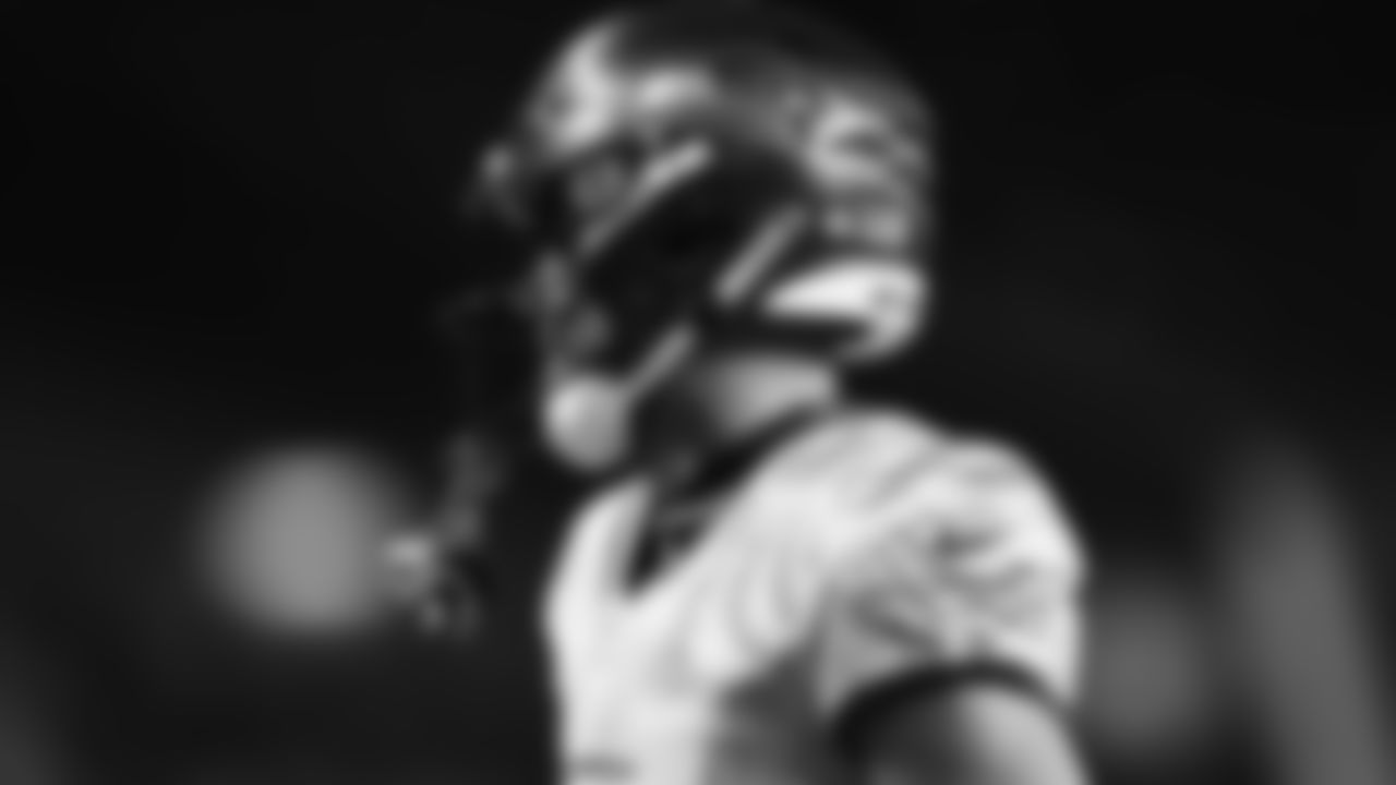 Seahawks wide receiver Cody White (82) warms up at Lumen Field for the Week 16 matchup vs. the L.A. Rams.