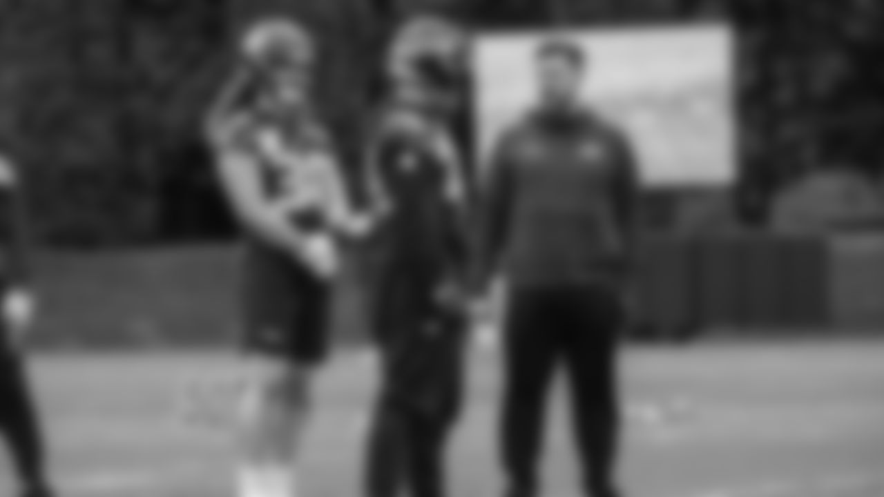 Seahawks fullback Brady Russell (38) and fullback Robbie Ouzts (40) practiced on Thursday, January 15, 2026 at the Virginia Mason Athletic Center.