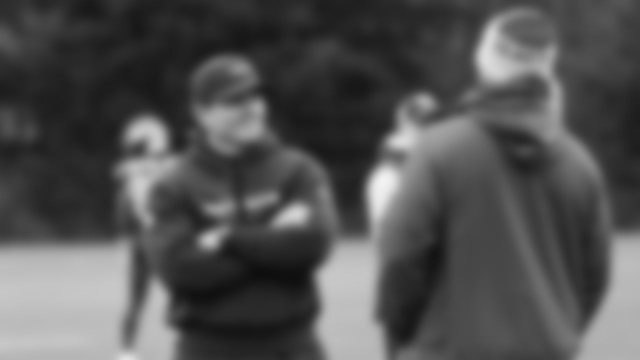 Seahawks head coach Mike Macdonald at practice on Tuesday, January 13, 2026 at the Virginia Mason Athletic Center.