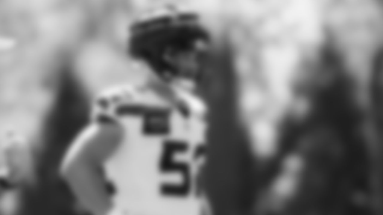Seahawks linebacker Patrick O'Connell (52) practiced on day six of training camp on July 29, 2025 at the Virginia Mason Athletic Center.
