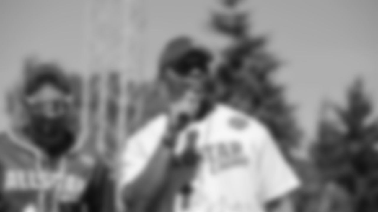 Seahawks wide receiver Jaxon Smith-Njigba hosted the fourth annual Seattle All-Star Classic softball game and home run derby at Cheney Field in Tacoma, Wash. on Saturday, July 12, 2025.