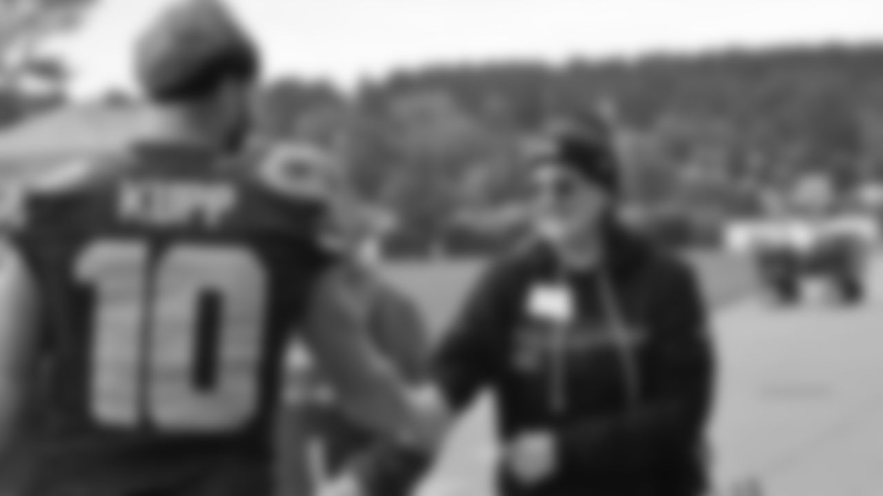 The Seahawks hosted six Virginia Mason Franciscan Health patients for practice on Thursday, October 16, 2025.