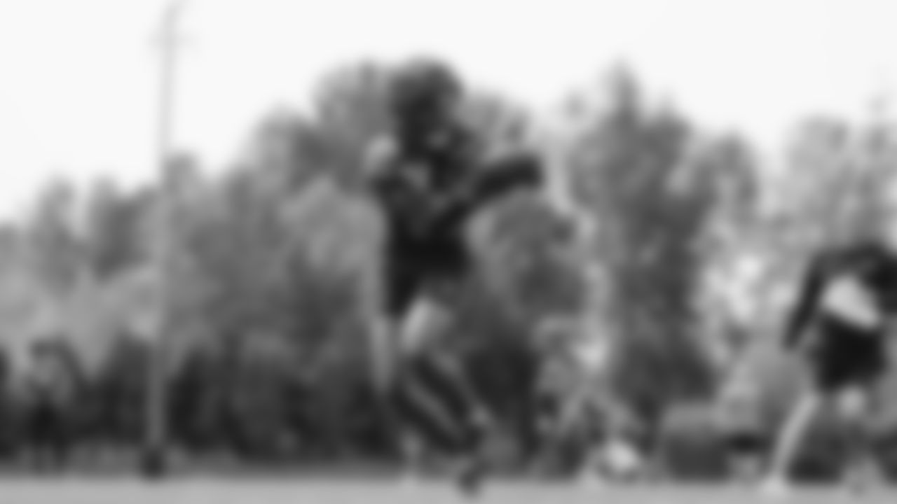 Seahawks wide receiver Tyrone Broden (85) practiced on August 13, 2025 at the Virginia Mason Athletic Center.