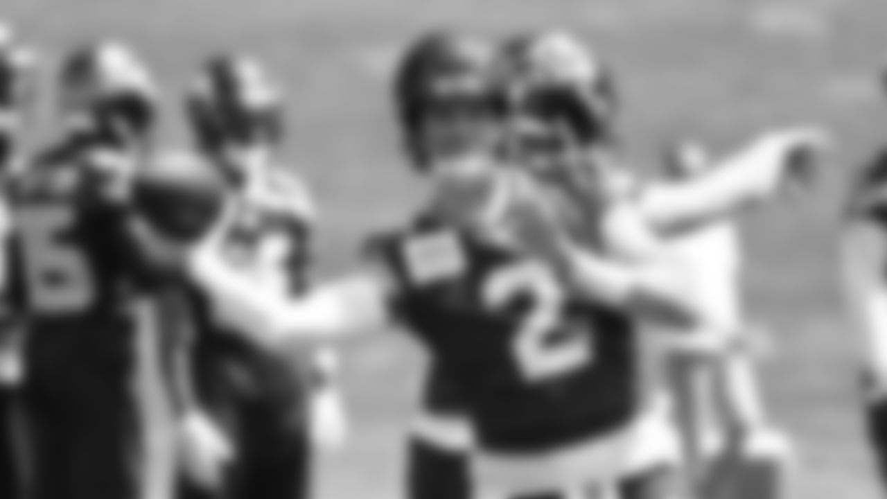 Seahawks quarterback Drew Lock (2) participated in a workout on day one of OTAs on Tuesday, May 27, 2025 at the Virginia Mason Athletic Center.