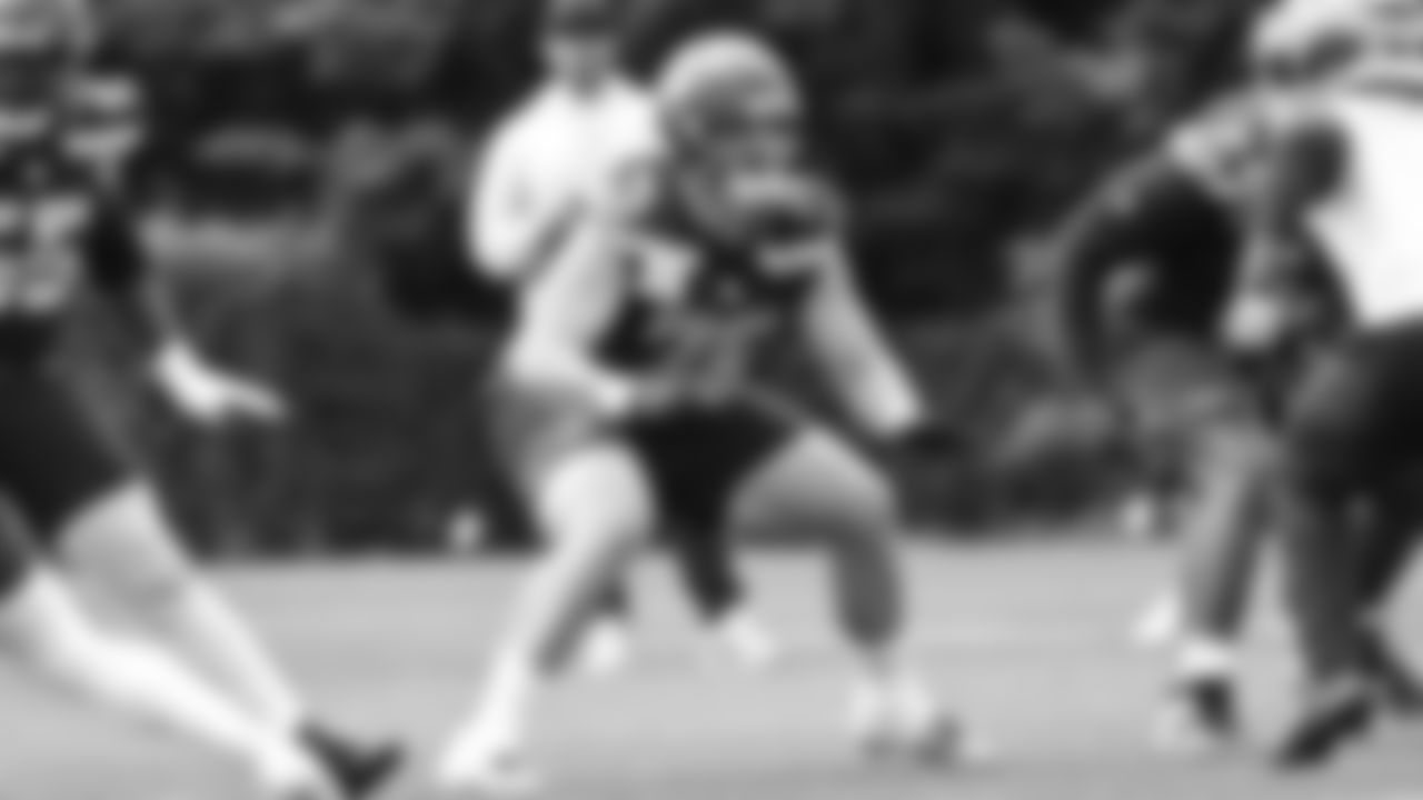 Seahawks guard Grey Zabel (76) participated in a workout on day two of OTAs on Thursday, May 29, 2025 at the Virginia Mason Athletic Center.