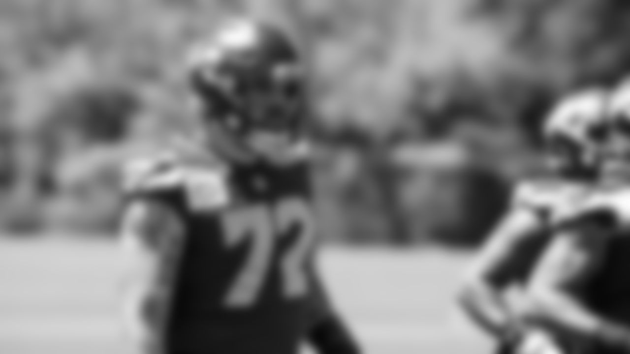 Seahawks tackle Abraham Lucas (72) participated in a workout on day one of minicamp on Tuesday, June 10, 2025 at the Virginia Mason Athletic Center.