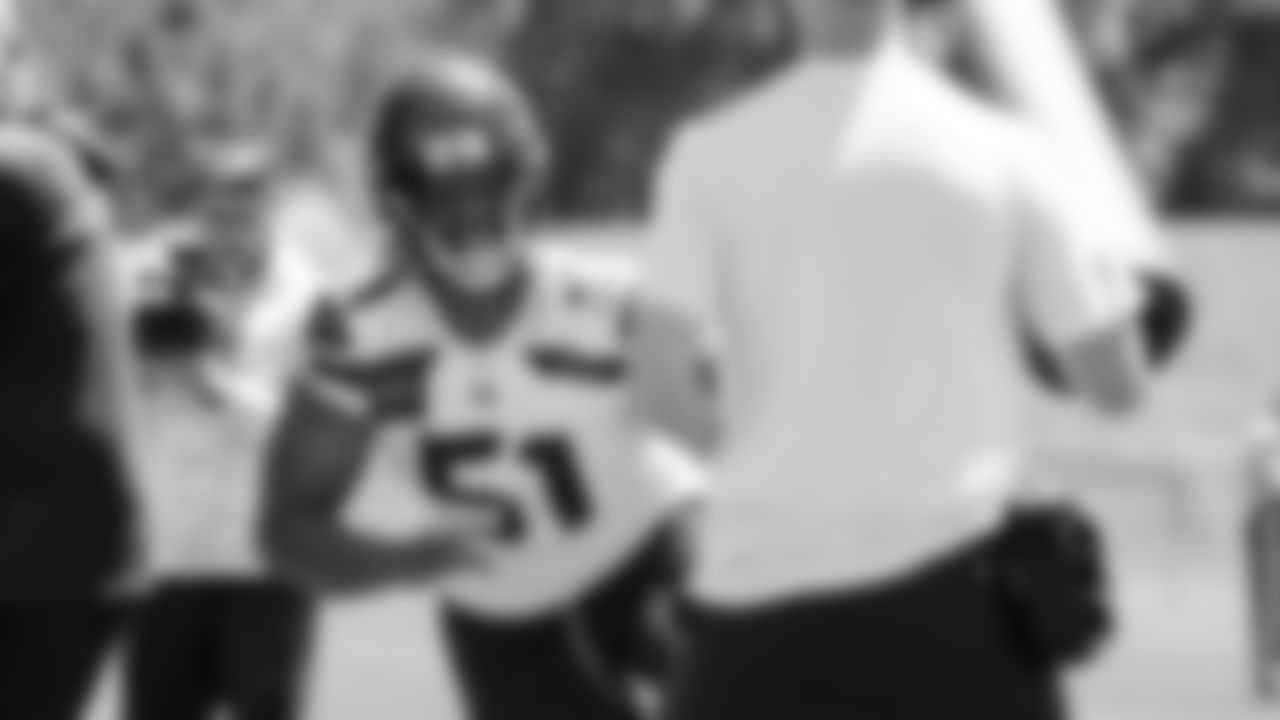 Seahawks linebacker Jared Ivey (51) participated in a workout on day three of OTAs on Friday, May 30, 2025 at the Virginia Mason Athletic Center.