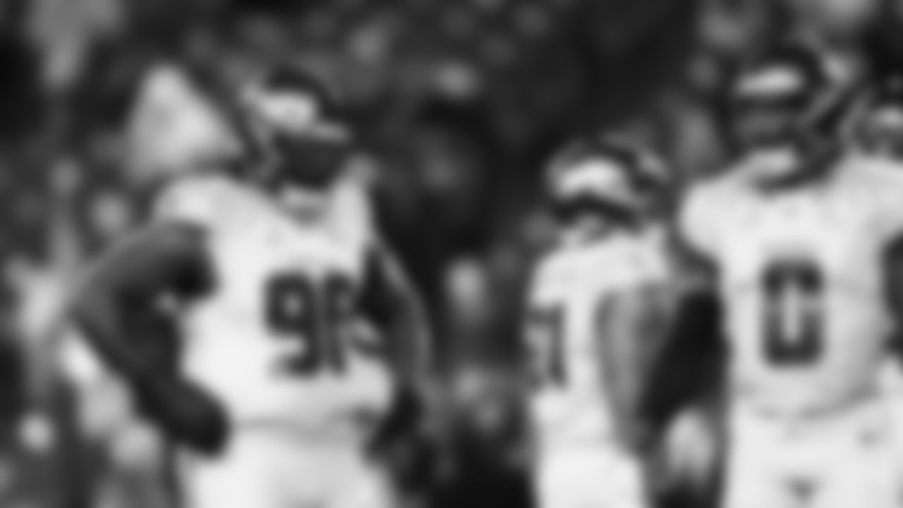 Seahawks defensive tackle Jarran Reed (90) warms up at Lumen Field for the Week 16 matchup vs. the L.A. Rams.