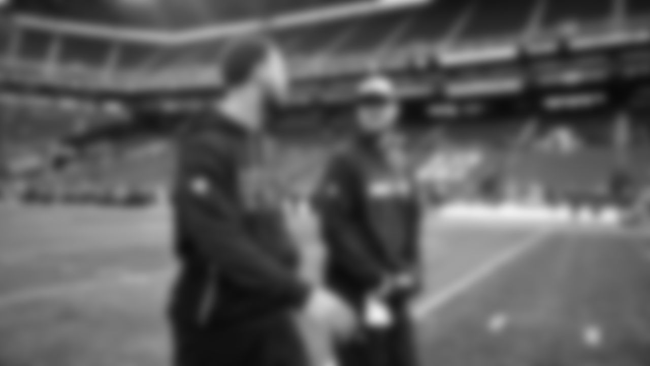 Seahawks quarterback Sam Darnold (14) warms up at Lumen Field for the Week 15 matchup vs. the Indianapolis Colts.