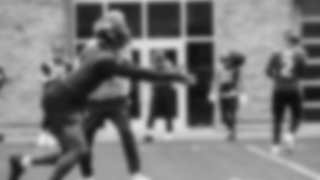 Seahawks quarterback Jalen Milroe (6) practiced on Thursday, December 11, 2025 at the Virginia Mason Athletic Center.