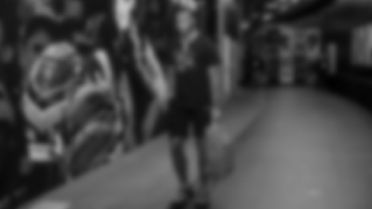 Seahawks quarterback Jalen Milroe (6) arrived at Lumen Field for the Week 13 matchup vs. the Minnesota Vikings.