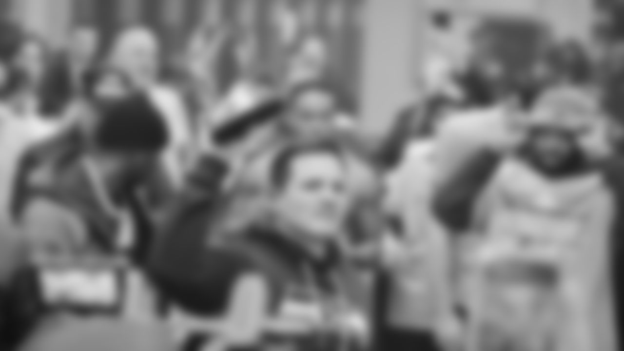 The Seahawks celebrate the 31-27 win vs. the Rams in the NFC Championship on Sunday, January 25, 2026.