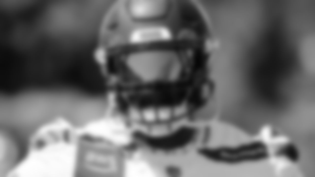 Seahawks defensive end DeMarcus Lawrence (0) participated in a workout on day three of OTAs on Friday, May 30, 2025 at the Virginia Mason Athletic Center.