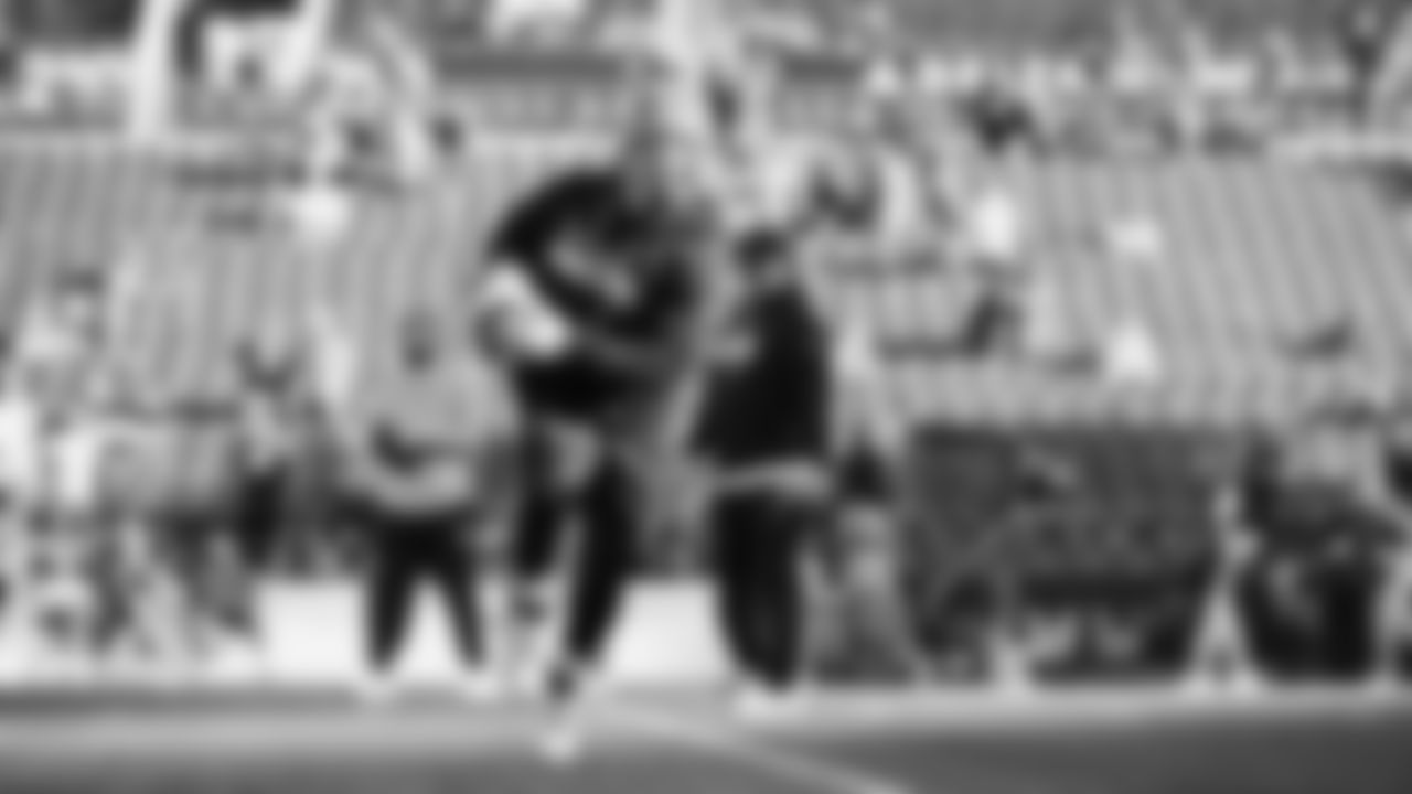 Seahawks running back George Holani (36) warms up at Lumen Field for the NFC Championship game vs. the Los Angeles Rams on Sunday, January 25, 2026.