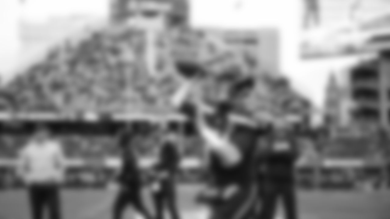 Seahawks quarterback Sam Darnold (14) warms up at Lumen Field for the Week 15 matchup vs. the Indianapolis Colts.