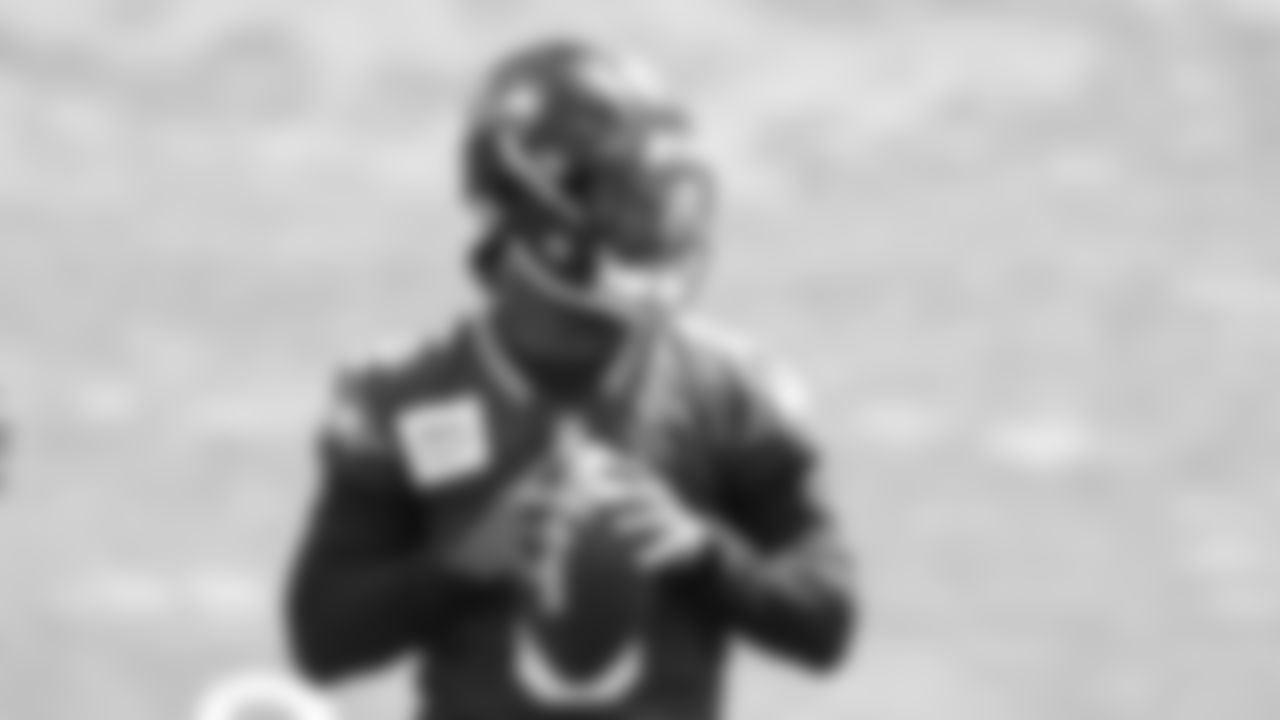 Seahawks quarterback Jalen Milroe (6) participated in a workout on day one of OTAs on Tuesday, May 27, 2025 at the Virginia Mason Athletic Center.