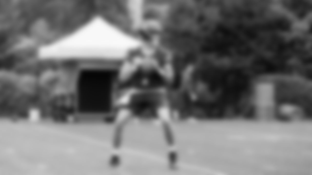 Quarterback Will Rogers (7) practiced on day two of rookie minicamp on May 3, 2025 at the Virginia Mason Athletic Center.