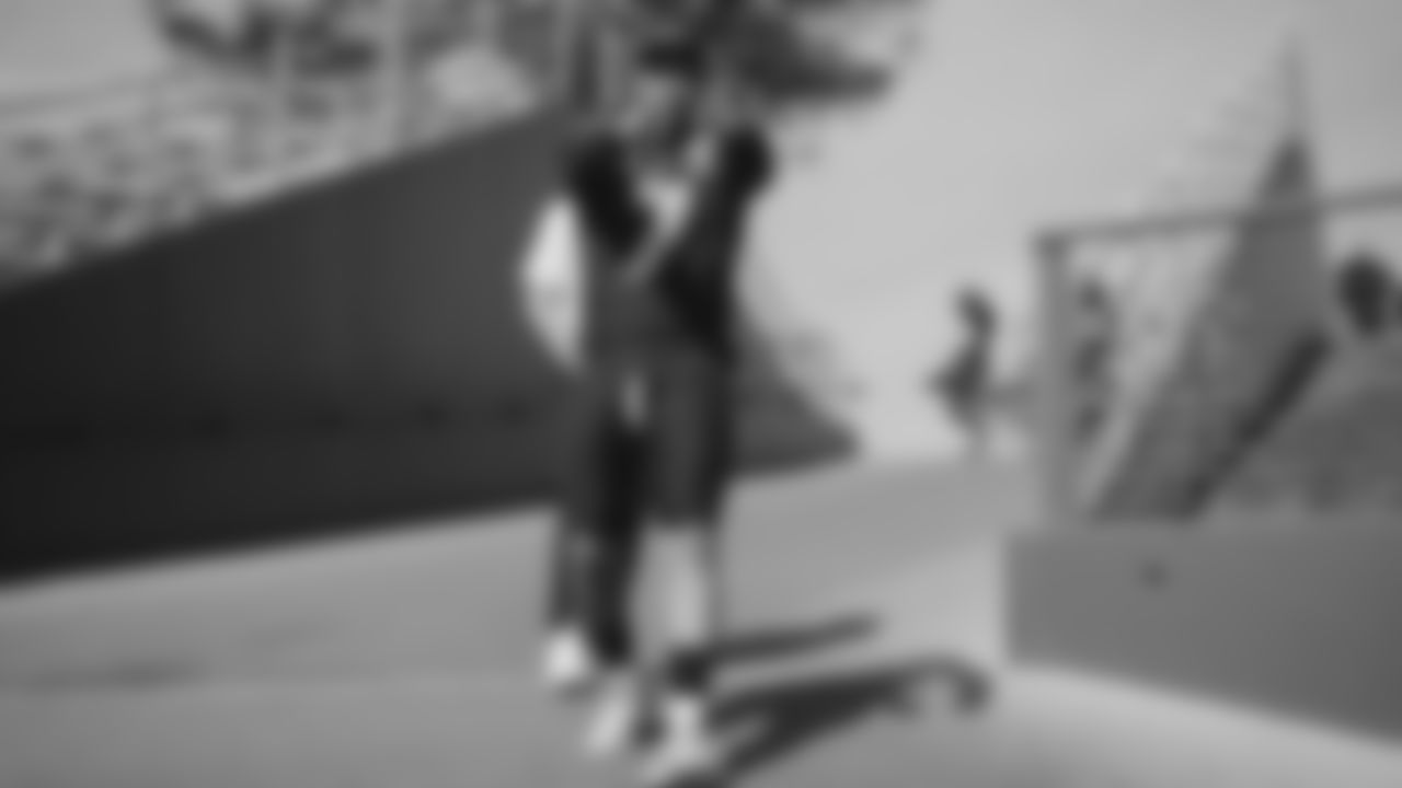 Seahawks linebacker Uchenna Nwosu (7) during the Super Bowl LX team photo on February 7, 2026.