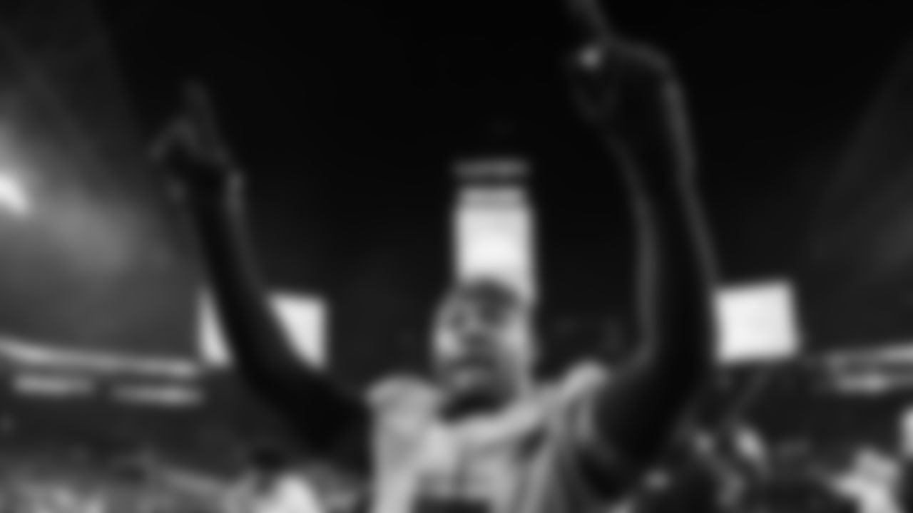 The Seahawks celebrated the 38-37 overtime-win vs. the L.A. Rams in Week 16.