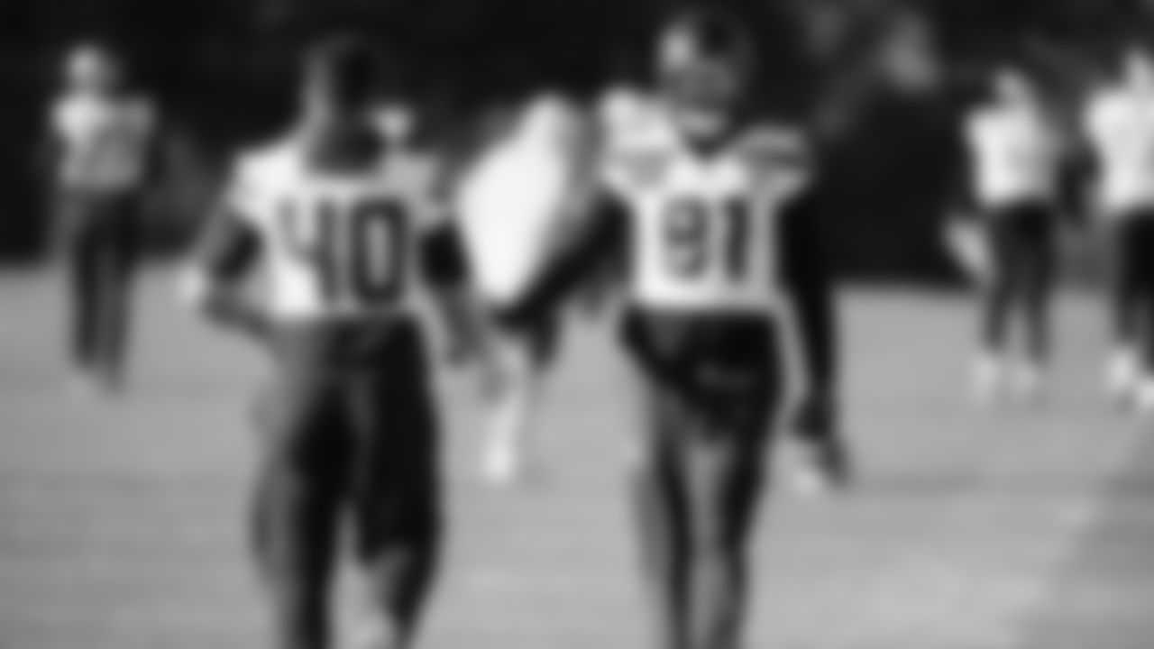 Seahawks fullback Robbie Ouzts (40) and tight end Eric Saubert (81) practiced on Wednesday, December 31, 2025 at the Virginia Mason Athletic Center.