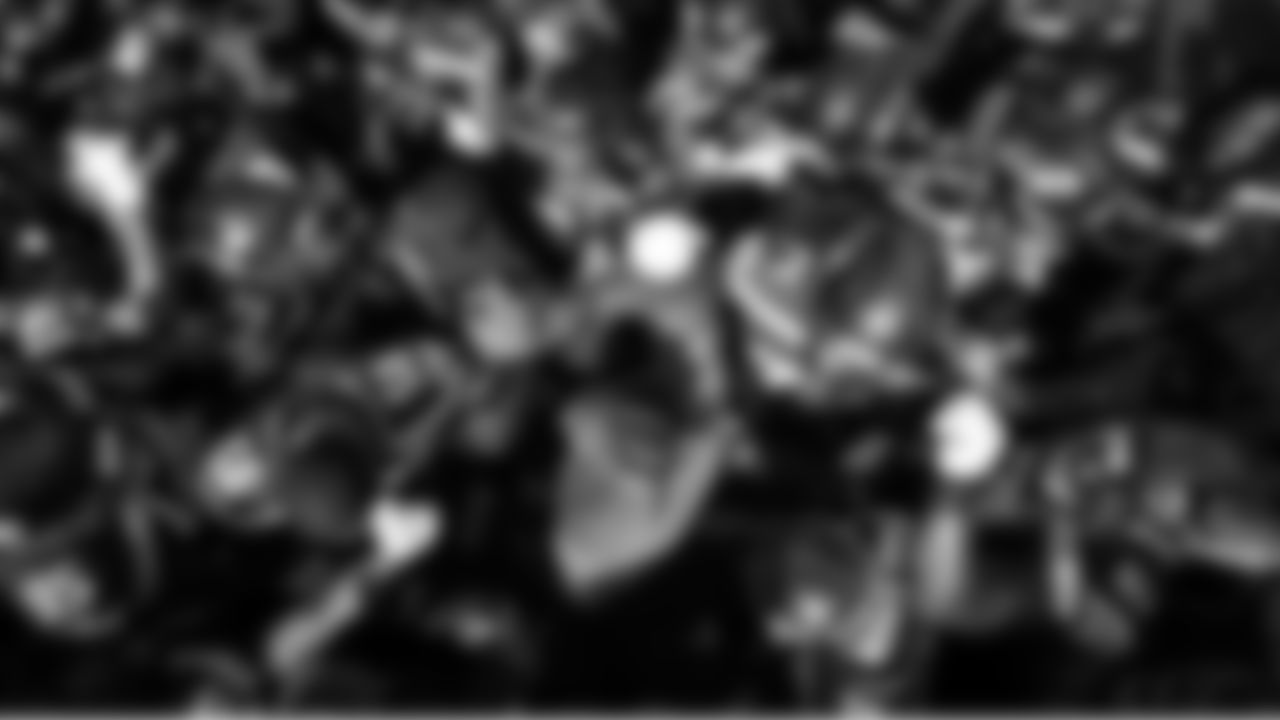 Seahawks defensive leader Jarran Reed gathers the team around him at the conclusion of pregame warmups.