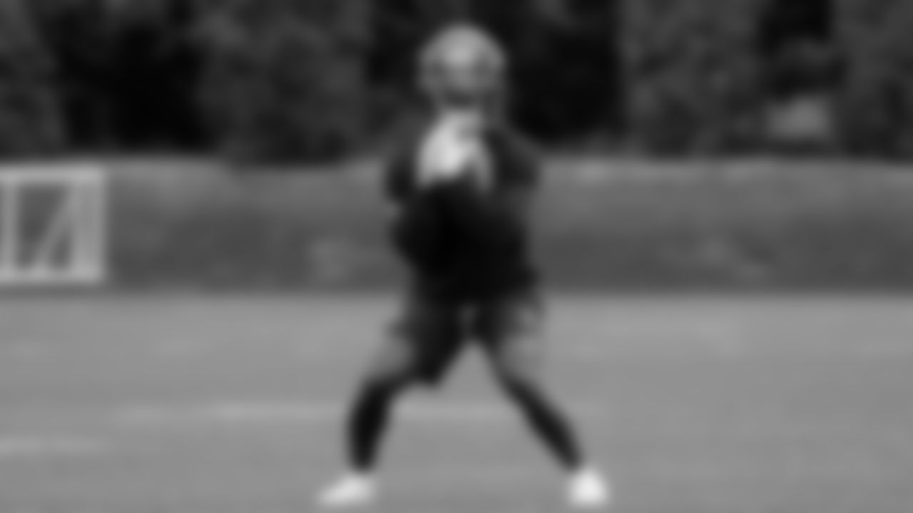 Seahawks wide receiver Steven Sims (84) participated in a workout on May 14, 2025 at the Virginia Mason Athletic Center.