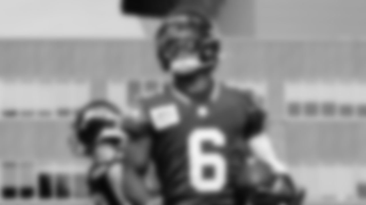 Seahawks quarterback Jalen Milroe (6) practiced on August 19, 2025 at the Virginia Mason Athletic Center.