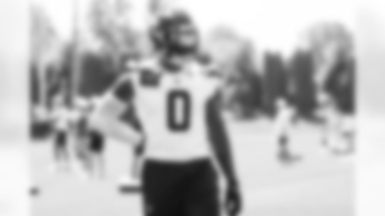 Seahawks defensive end DeMarcus Lawrence (0) participated in the Seahawks 2025 offseason workout program.