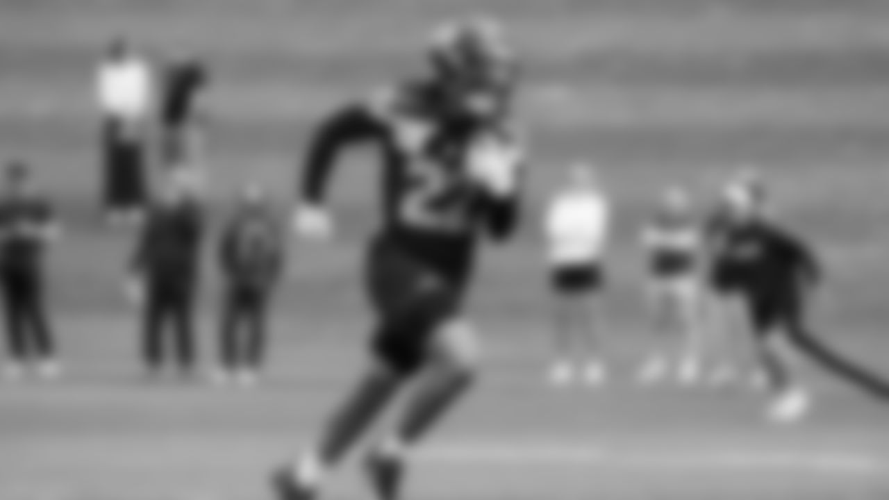 Seahawks running back Damien Martinez (22) participated in a workout on day five of OTAs on Wednesday, June 4, 2025 at the Virginia Mason Athletic Center.
