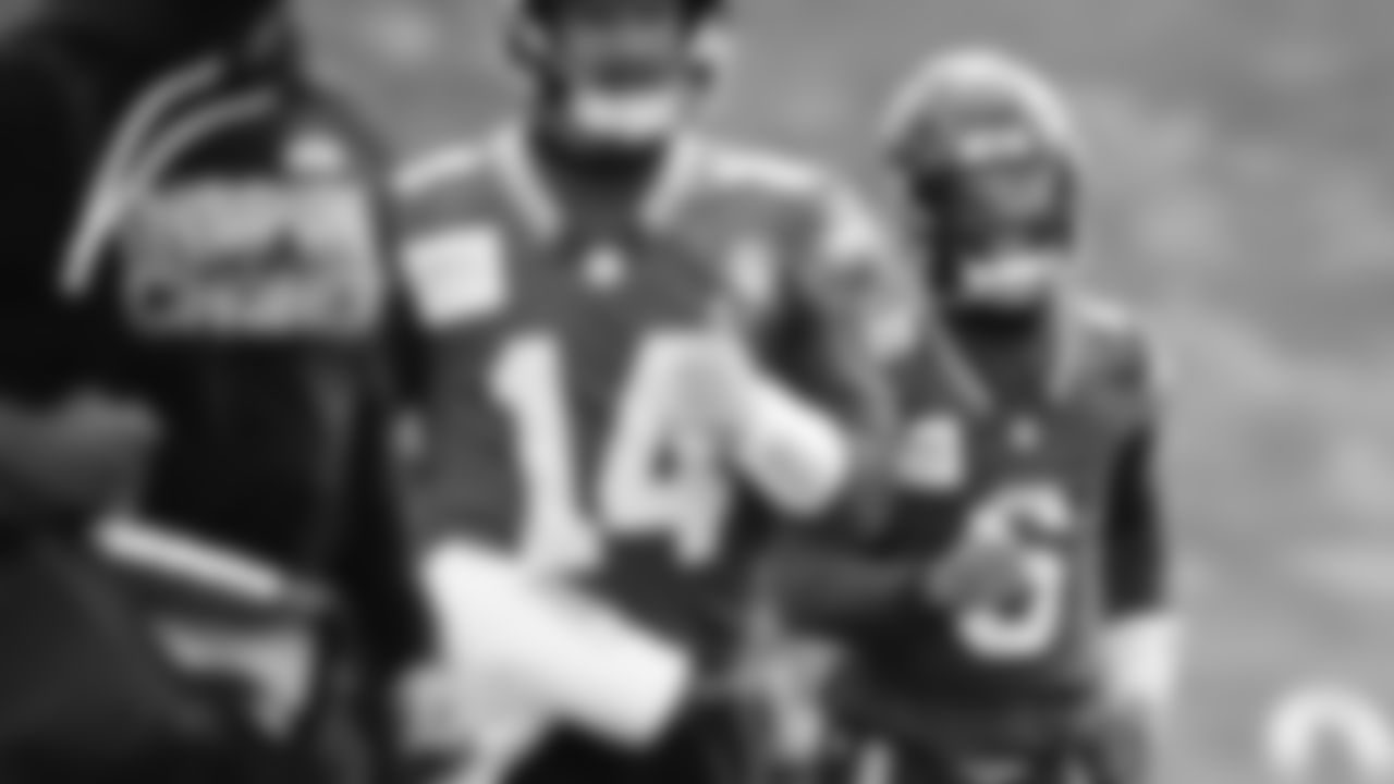 Seahawks quarterback Jalen Milroe (6) practiced on Thursday, January 8, 2026 at the Virginia Mason Athletic Center.