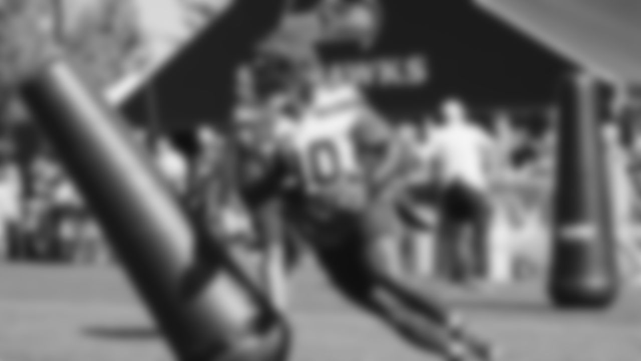 Seahawks defensive tackle Jarran Reed (90) practiced on August 10, 2025 at the Virginia Mason Athletic Center.