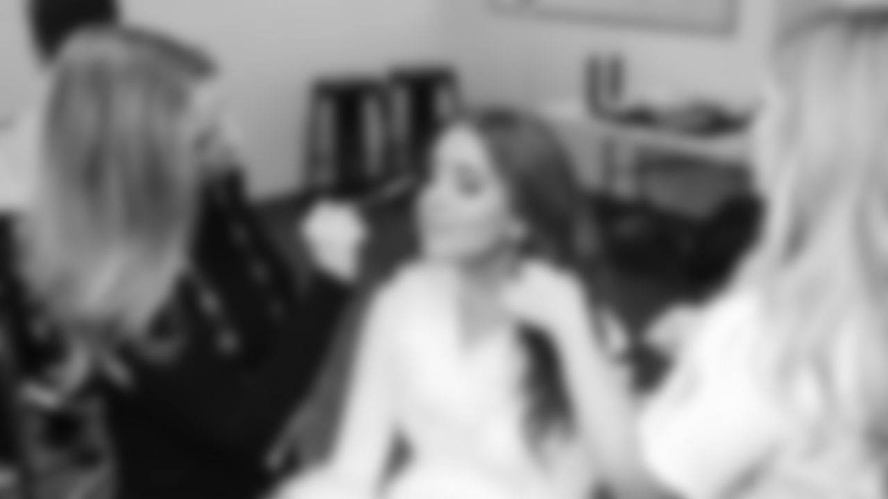 Miranda getting ready for the game with the help of our MUA Susan Cummins and hair by Chromatique.