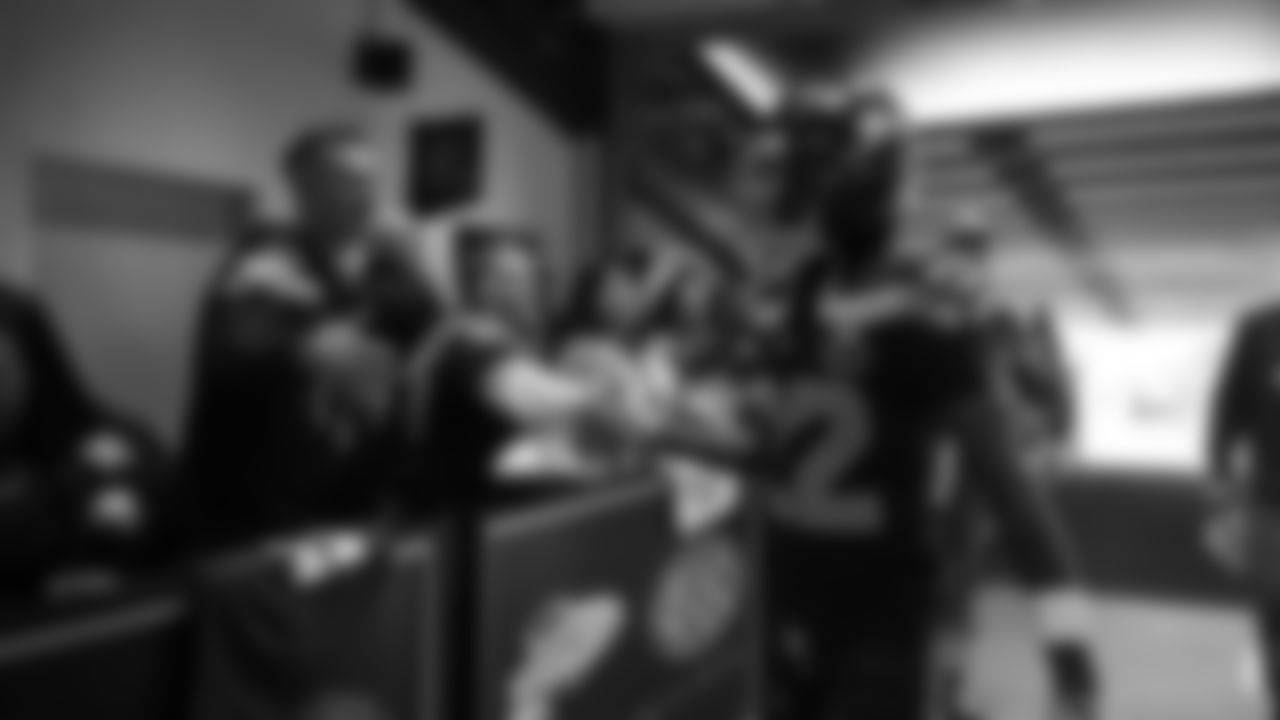 Seahawks wide receiver Rashid Shaheed (22) walks through the Emerald Queen Casino tunnel club at Lumen Field for the Week 15 matchup vs. the Colts.