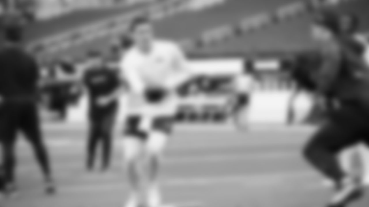 Seahawks quarterback Drew Lock (2) during pregame warmups at SoFi Stadium for the Week 11 matchup at the L.A. Rams.