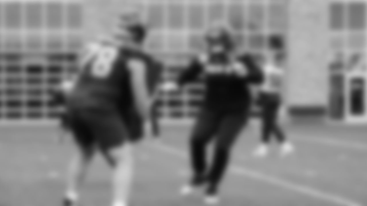 Seahawks tackle Josh Jones (74) practiced on Friday, January 30, 2026 at the Virginia Mason Athletic Center.