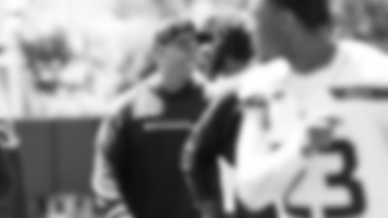 Seahawks defensive coordinator Aden Durde on day six of OTAs on Thursday, June 5, 2025 at the Virginia Mason Athletic Center.