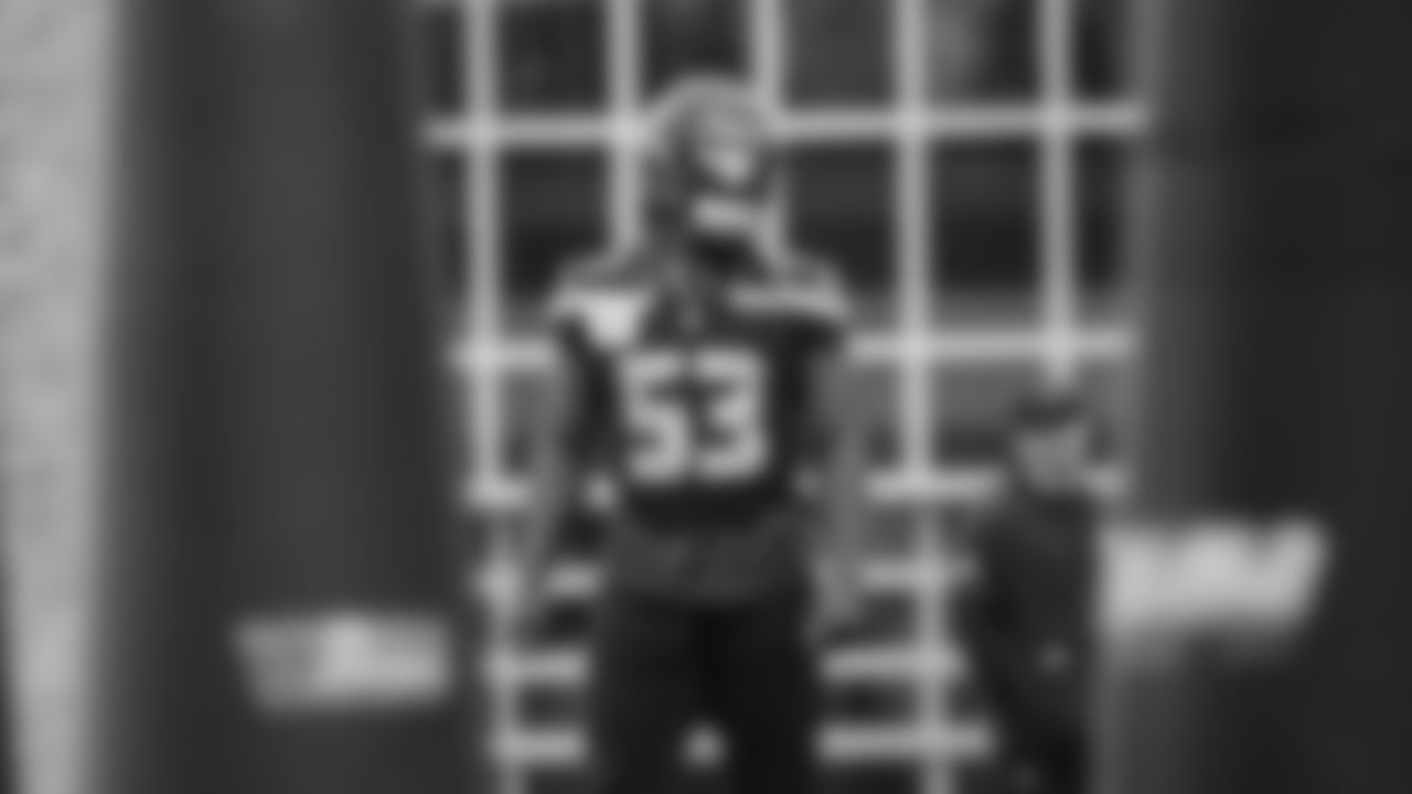 Seahawks linebacker Boye Mafe (53) practiced on Wednesday, November 12, 2025 at the Virginia Mason Athletic Center.