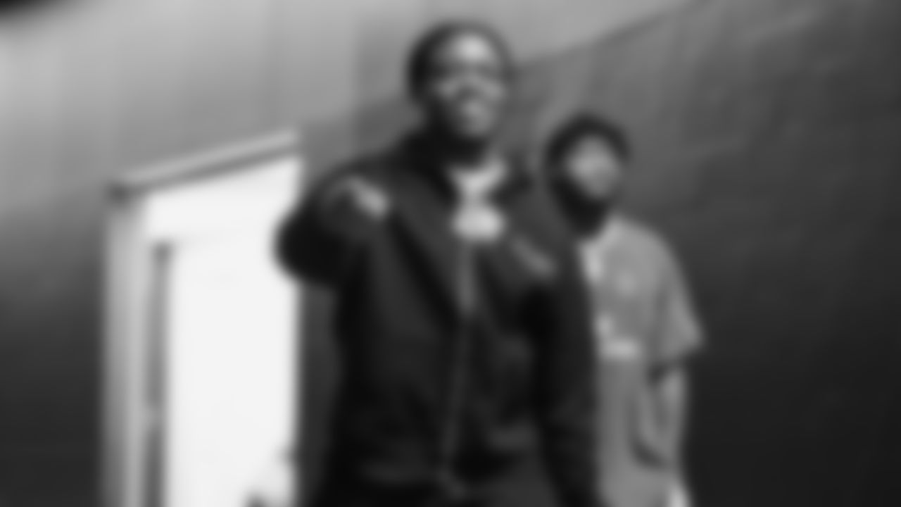 Seahawks linebacker Tyrice Knight (48) arrived at Lumen Field for the NFC Championship game vs. the Los Angeles Rams on Sunday, January 25, 2026.