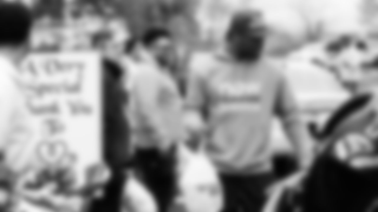 Seahawks Legend Marcus Trufant, quarterback Jalen Milroe, Blitz and the Seahawks Dancers participated in the Tacoma Police Department and Friends Thanksgiving Turkey Giveaway on November 18, 2025.